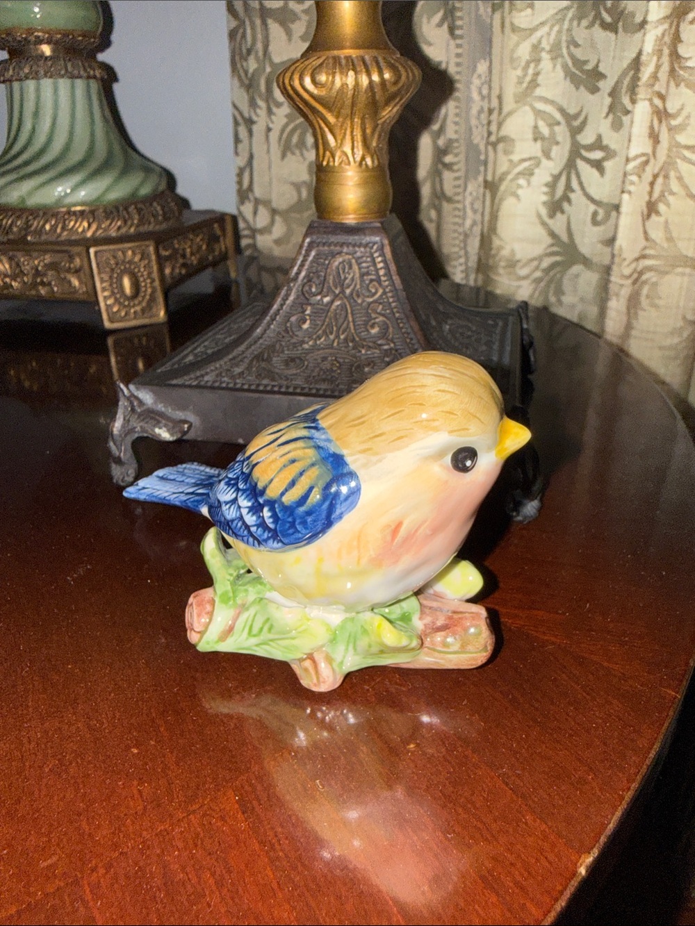 Ceramic Bird Songbird Figurine glass Decoration piece 1 birdie cute - Picture 6 of 10